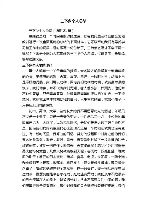三下乡个人总结