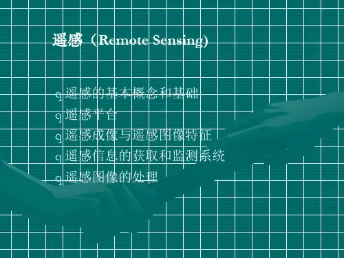 遥感的基本原理与遥感图像处理