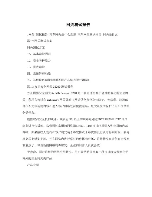 网关测试报告