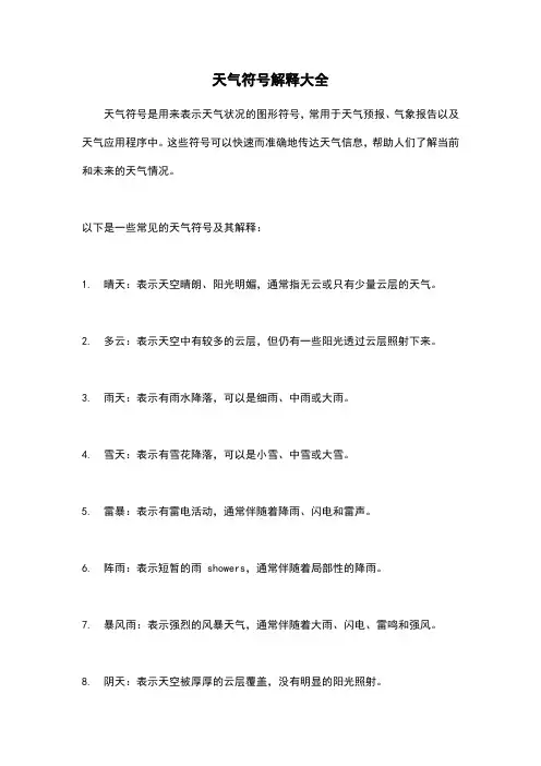 天气符号解释大全