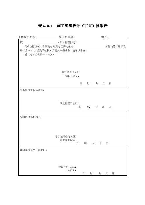 内业表格