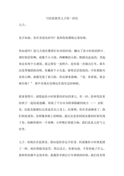 写给监狱里儿子的一封信