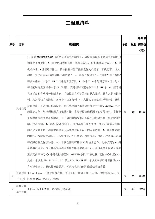 工程量清单