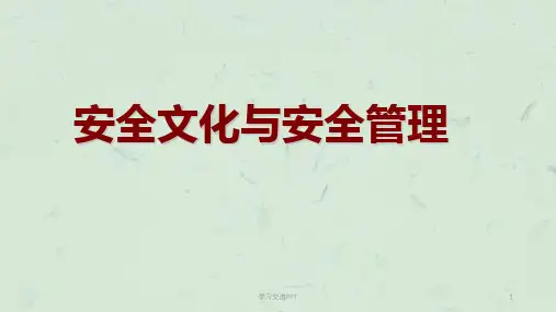 安全文化与安全管理ppt课件