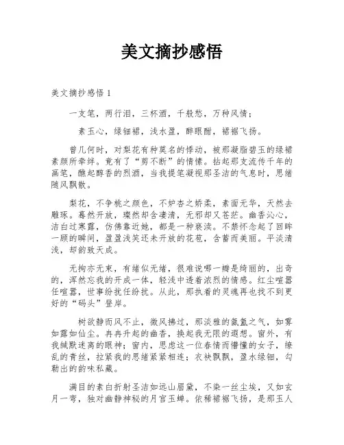 美文摘抄感悟