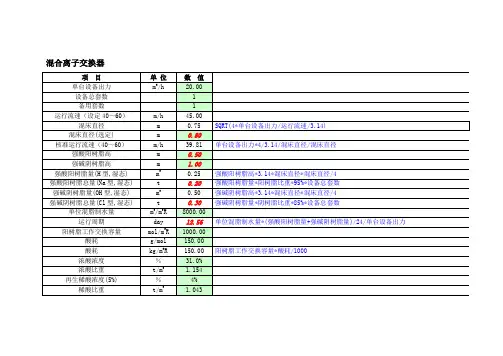 混床计算(最新版)
