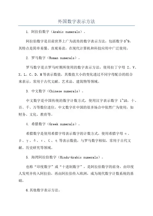 外国数字表示方法