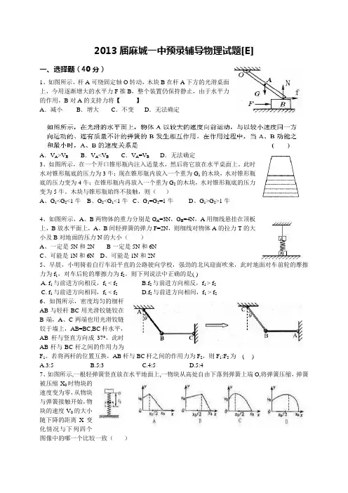 2013届麻城一中预录辅导物理试题[E]