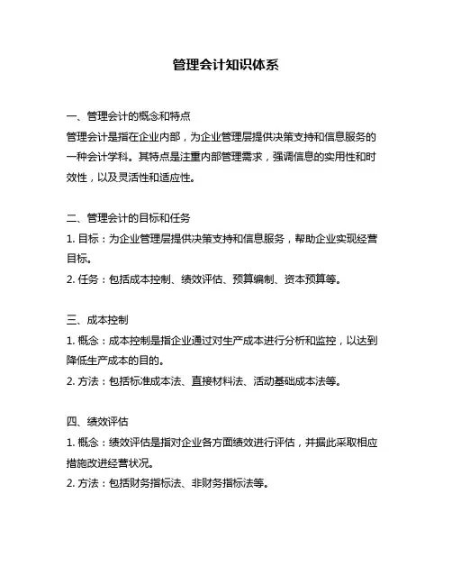 管理会计知识体系