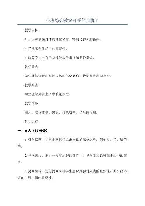 小班综合教案可爱的小脚丫