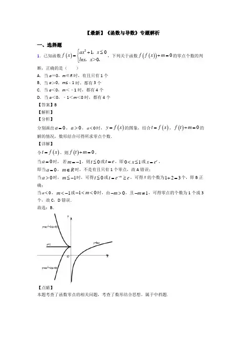 高考数学压轴专题2020-2021备战高考《函数与导数》全集汇编及答案