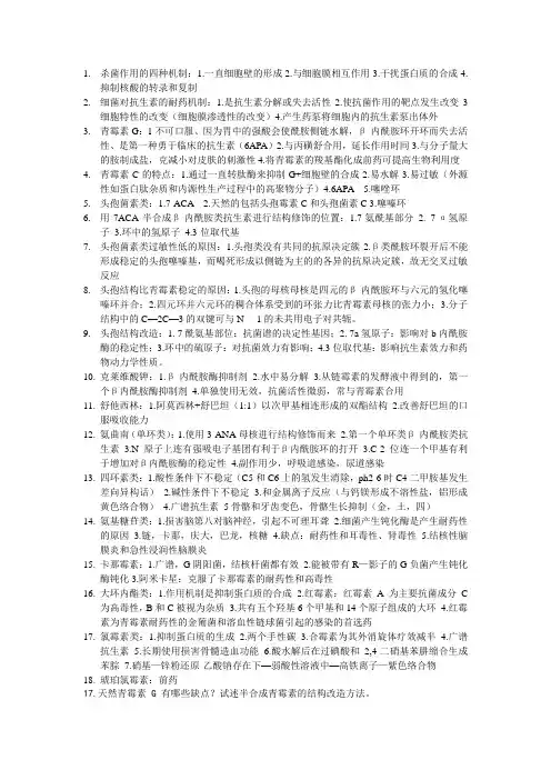 药物化学抗生素