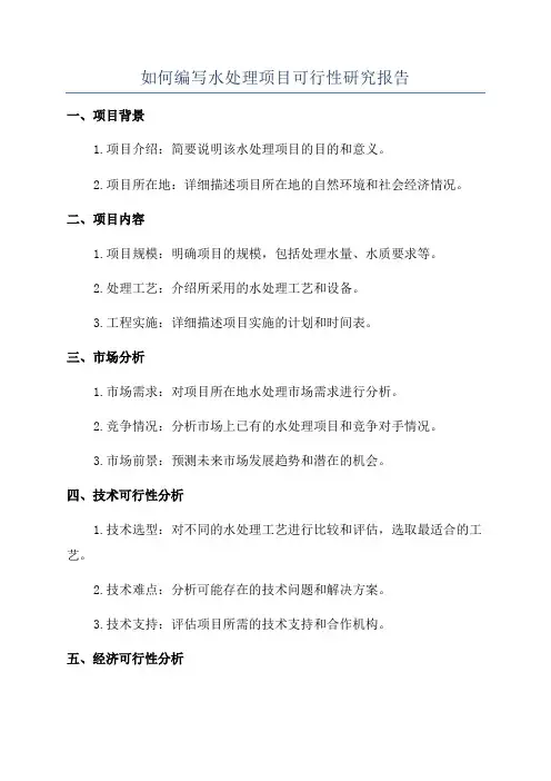 如何编写水处理项目可行性研究报告
