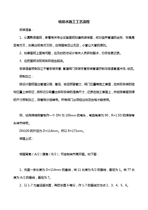 给排水施工工艺流程