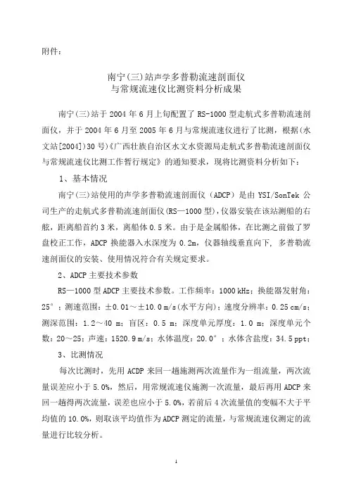 南宁ADCP比测报告
