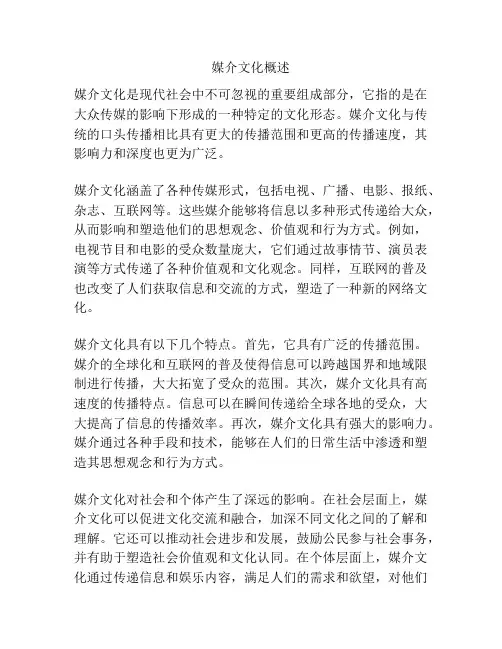 媒介文化概述