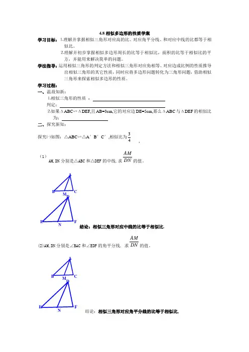 4.8相似多边形的性质学案