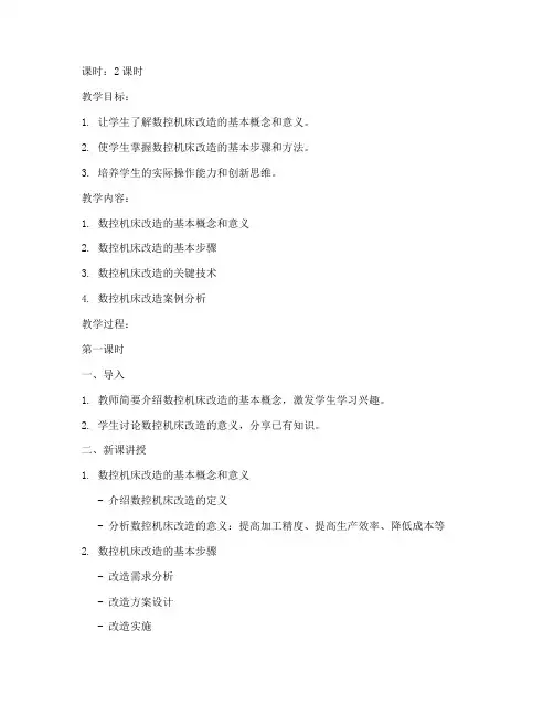 数控机床改造教案设计模板