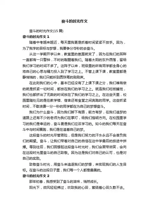 奋斗的时光作文