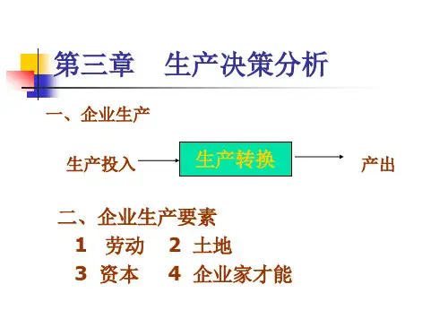 管 理 经 济 学第三章