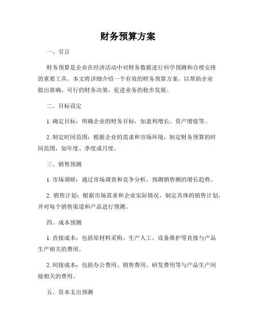 财务预算方案