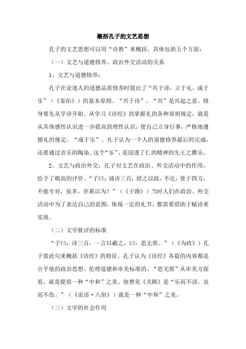 概括孔子的文艺思想