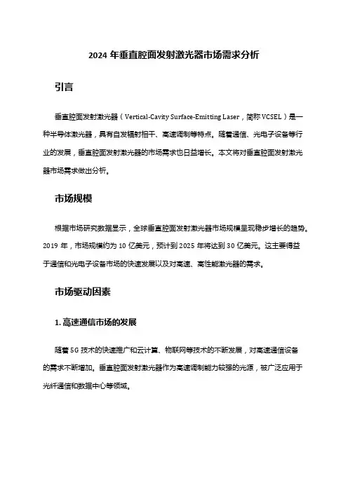 2024年垂直腔面发射激光器市场需求分析