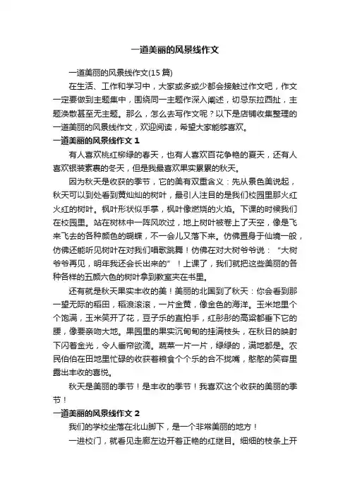 一道美丽的风景线作文