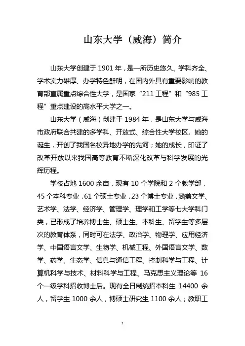 山东大学威海简介