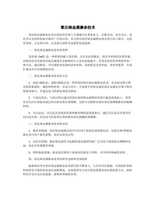 氧化铈金属掺杂技术