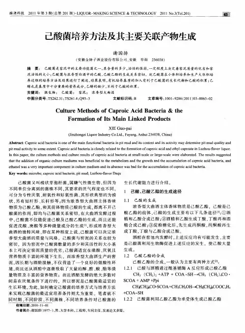 己酸菌培养方法及其主要关联产物生成