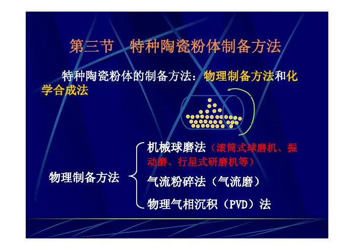 第节特种陶瓷粉体制备方法特种陶瓷粉体制备方法