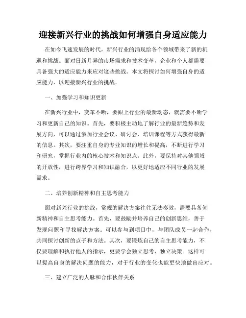 迎接新兴行业的挑战如何增强自身适应能力