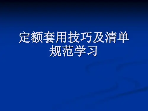 定额套用技巧及清单规范学习
