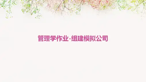 管理学作业-组建模拟公司