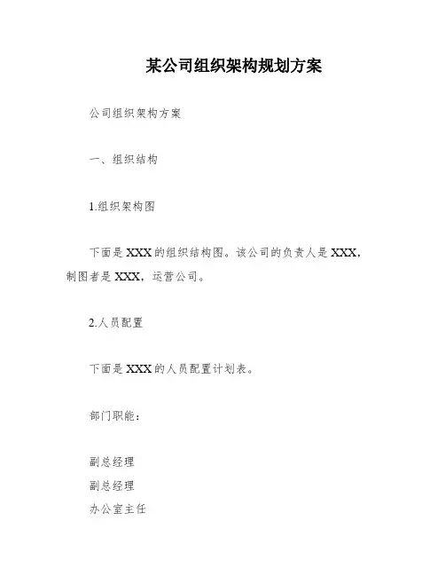 某公司组织架构规划方案