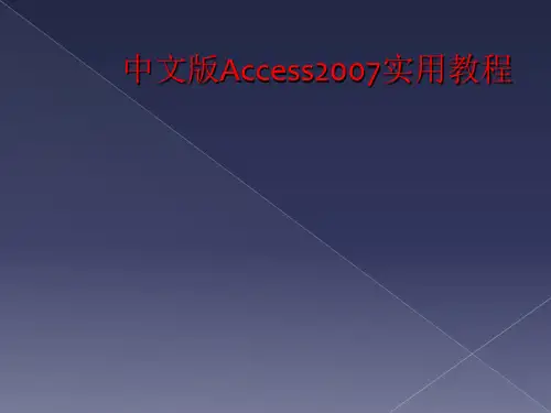 中文版Access2007实用教程