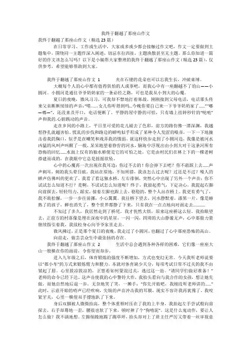 我终于翻越了那座山作文