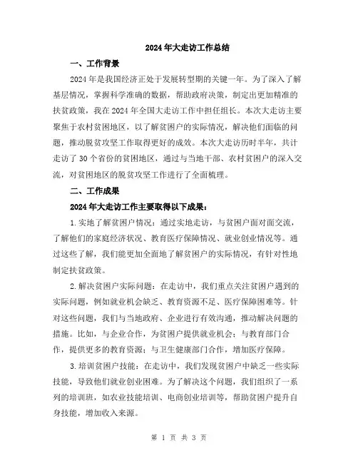 2024年大走访工作总结