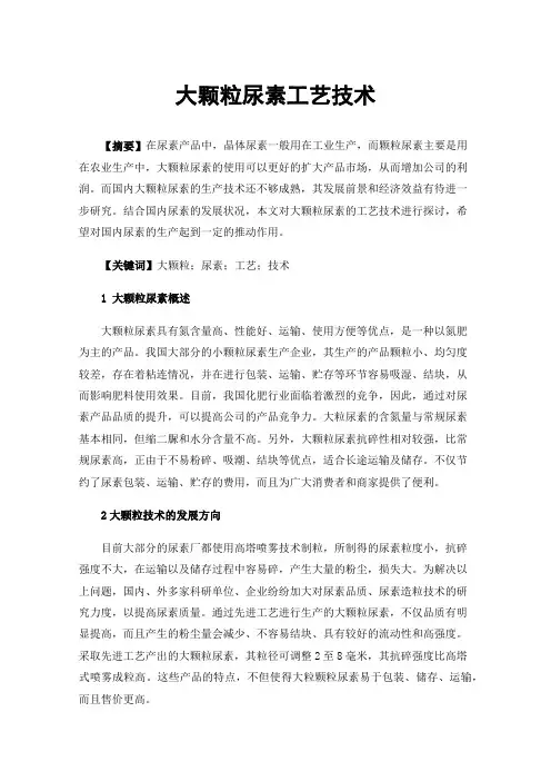 大颗粒尿素工艺技术