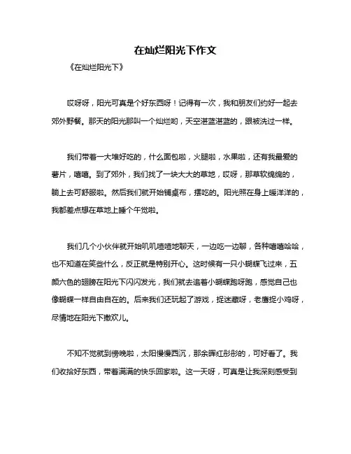 在灿烂阳光下作文