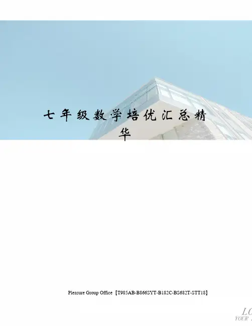 七年级数学培优汇总精华