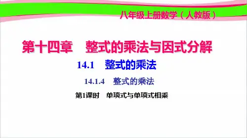14.1.4 整式的乘法 第1课时 单项式与单项式相乘