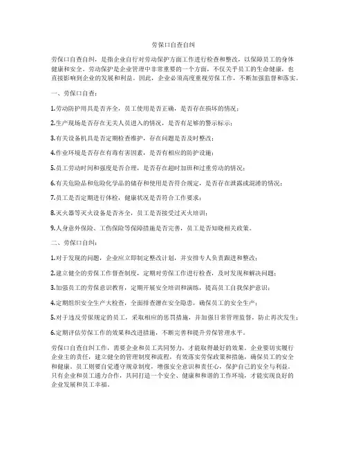 劳保口自查自纠