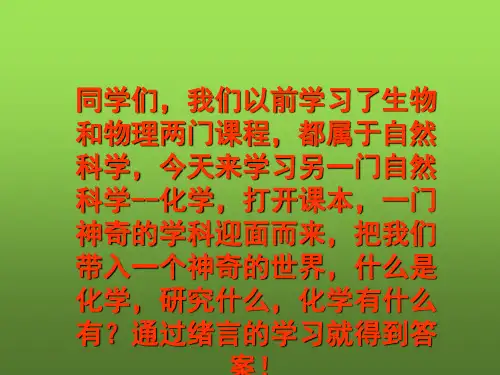 人教版九年级化学上册绪言课件(33张)