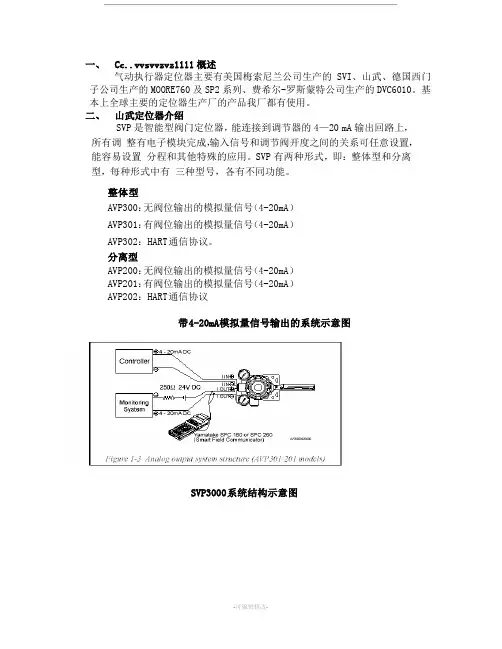 山武定位器调试及故障处理