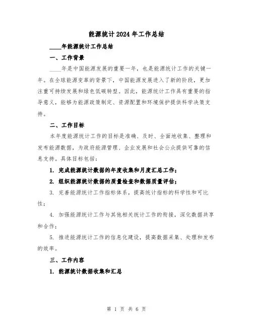能源统计2024年工作总结(2篇)