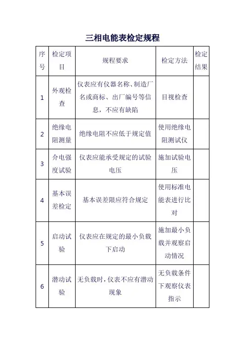 三相电能表检定规程
