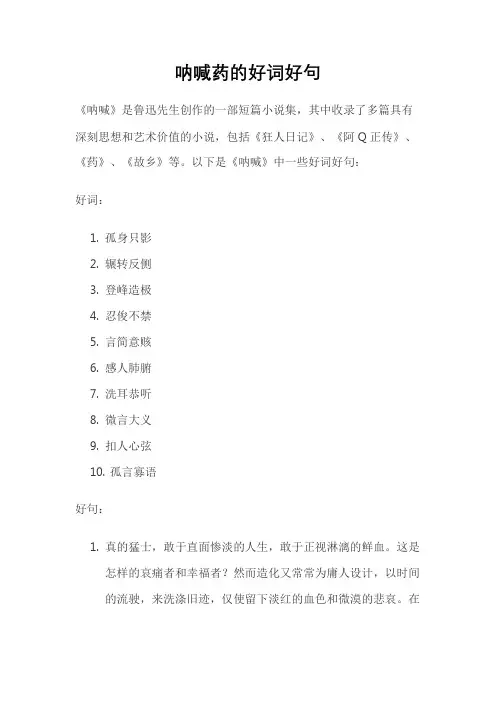 呐喊药的好词好句