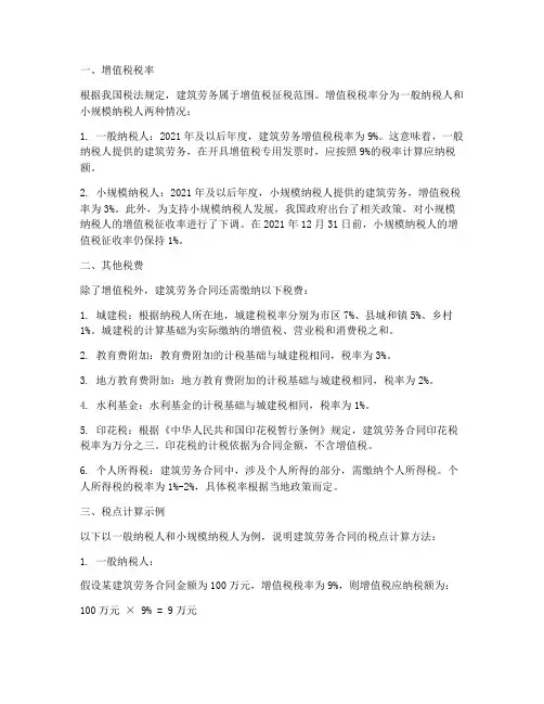 建筑劳务合同的税点